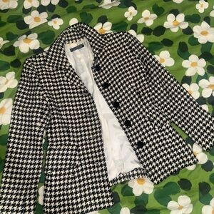 Givenchy Black and White Houndstooth Blazer